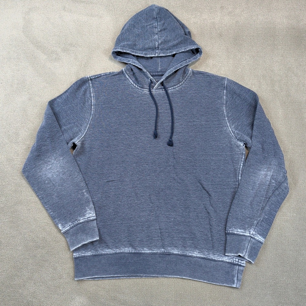 Lucky Brand Hoodie Size M Women Blue Venice Burnout Faded Long Sleeve Sweatshirt